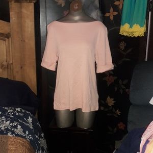 NWT LAUREN RALPH PINK TOP SHIRT COTTON XL